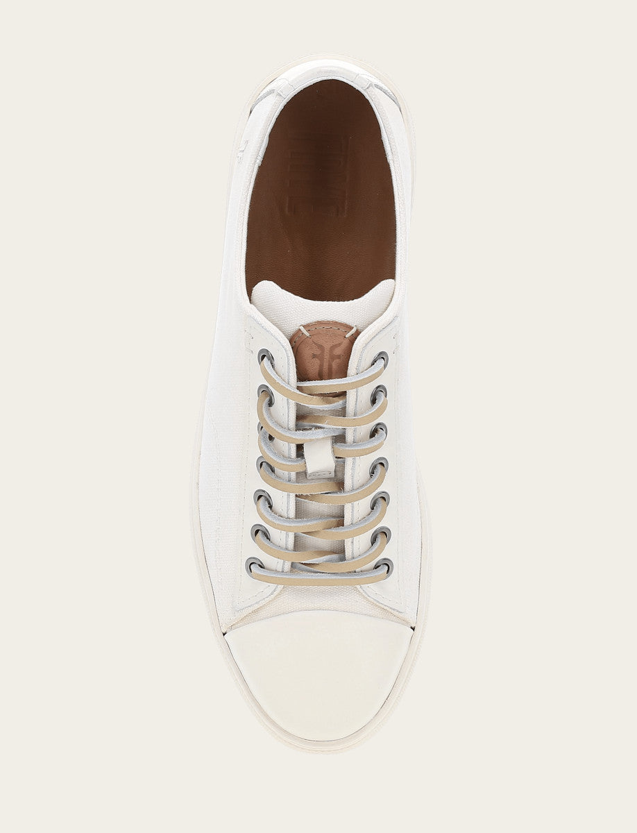 Frye Men's White Astor Cap Toe Low Lace Sneakers / White
