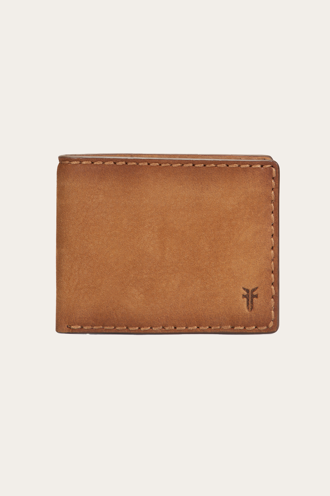 Frye Logan Nubuck Cognac Money Clip Card Case / Cognac