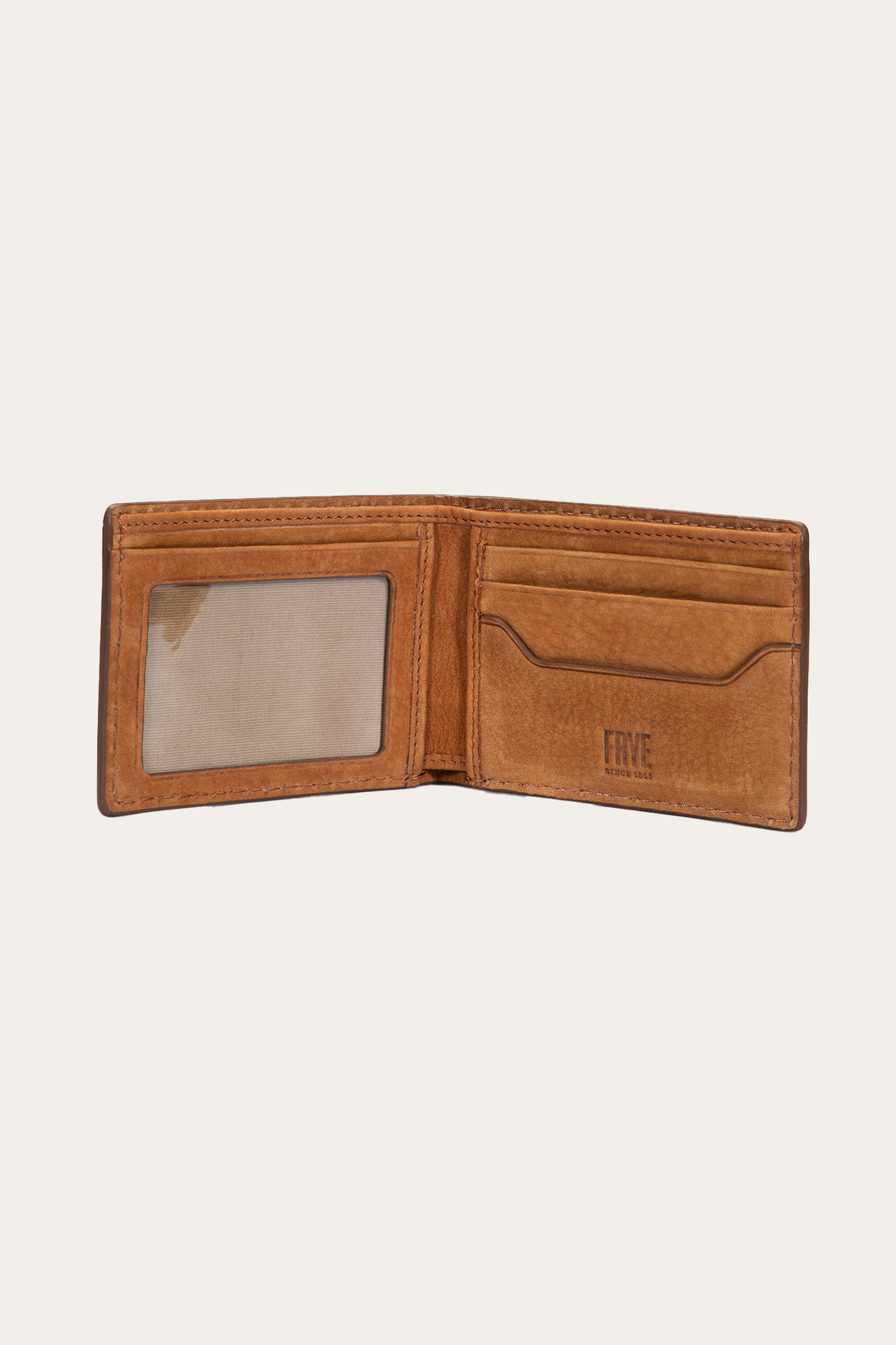 Frye Logan Nubuck Cognac Money Clip Card Case / Cognac