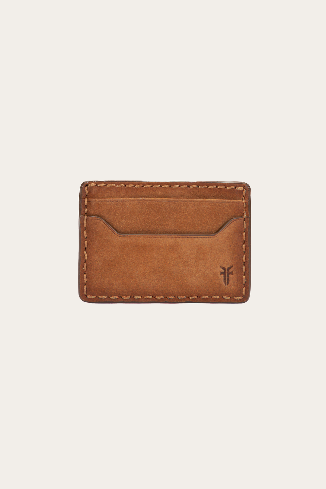 Frye Logan Nubuck Cognac Money Clip Card Case / Cognac
