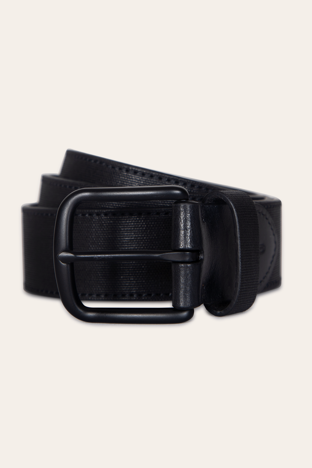 Frye Men’s Black 38mm Coated Canvas Belt / Black