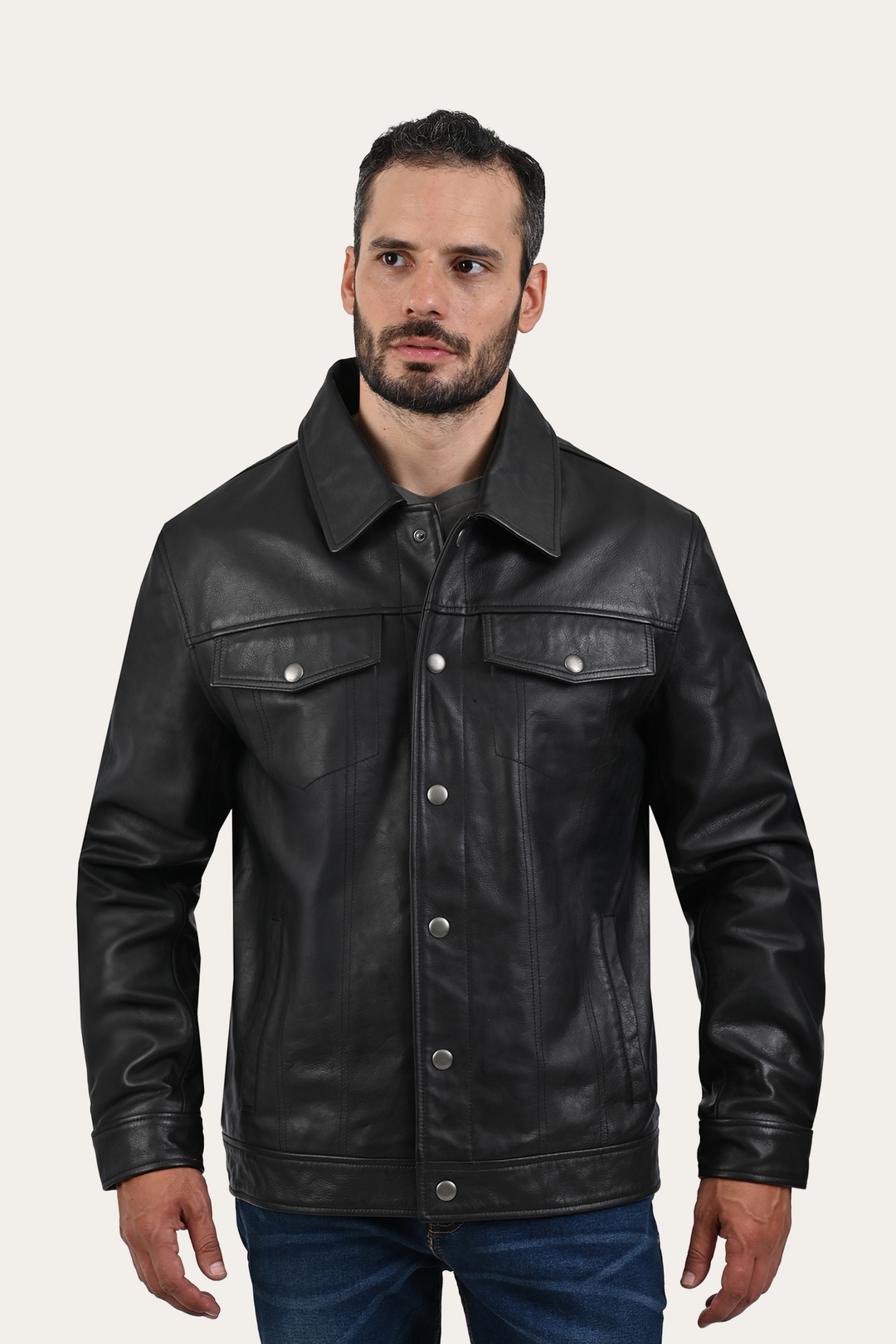 Frye Black Baxter Trucker Jacket / Black