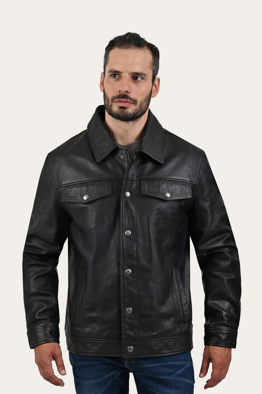 Frye Black Baxter Trucker Jacket / Black