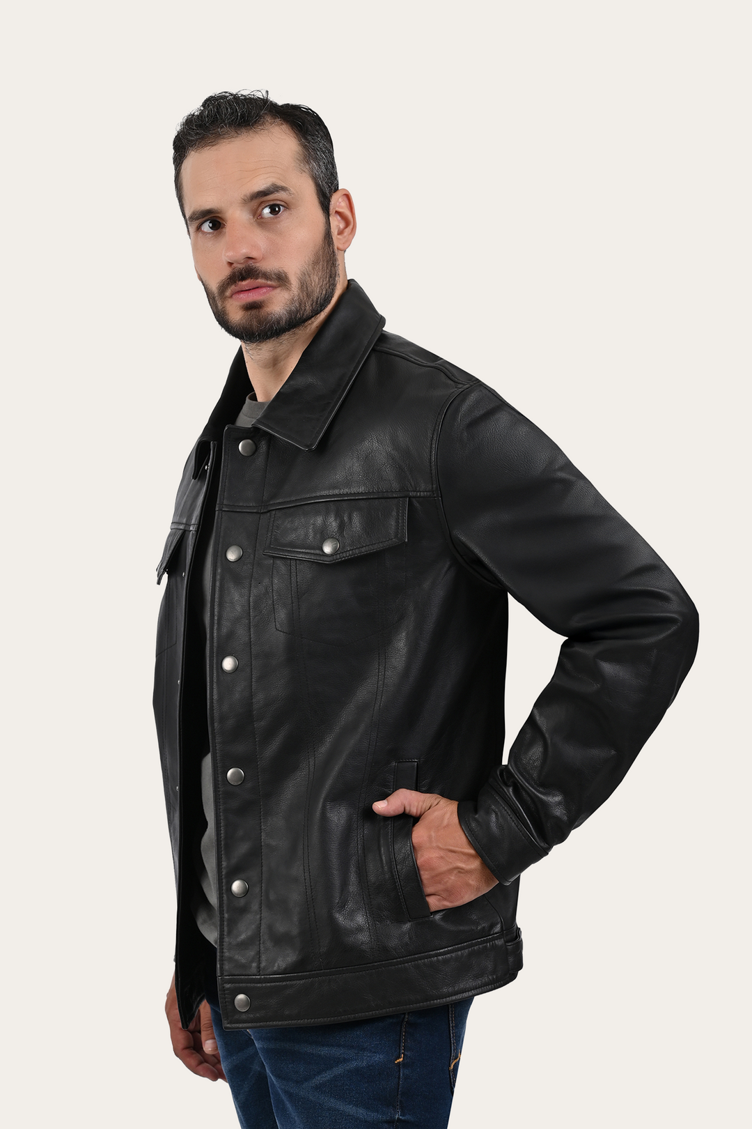 Frye Black Baxter Trucker Jacket / Black