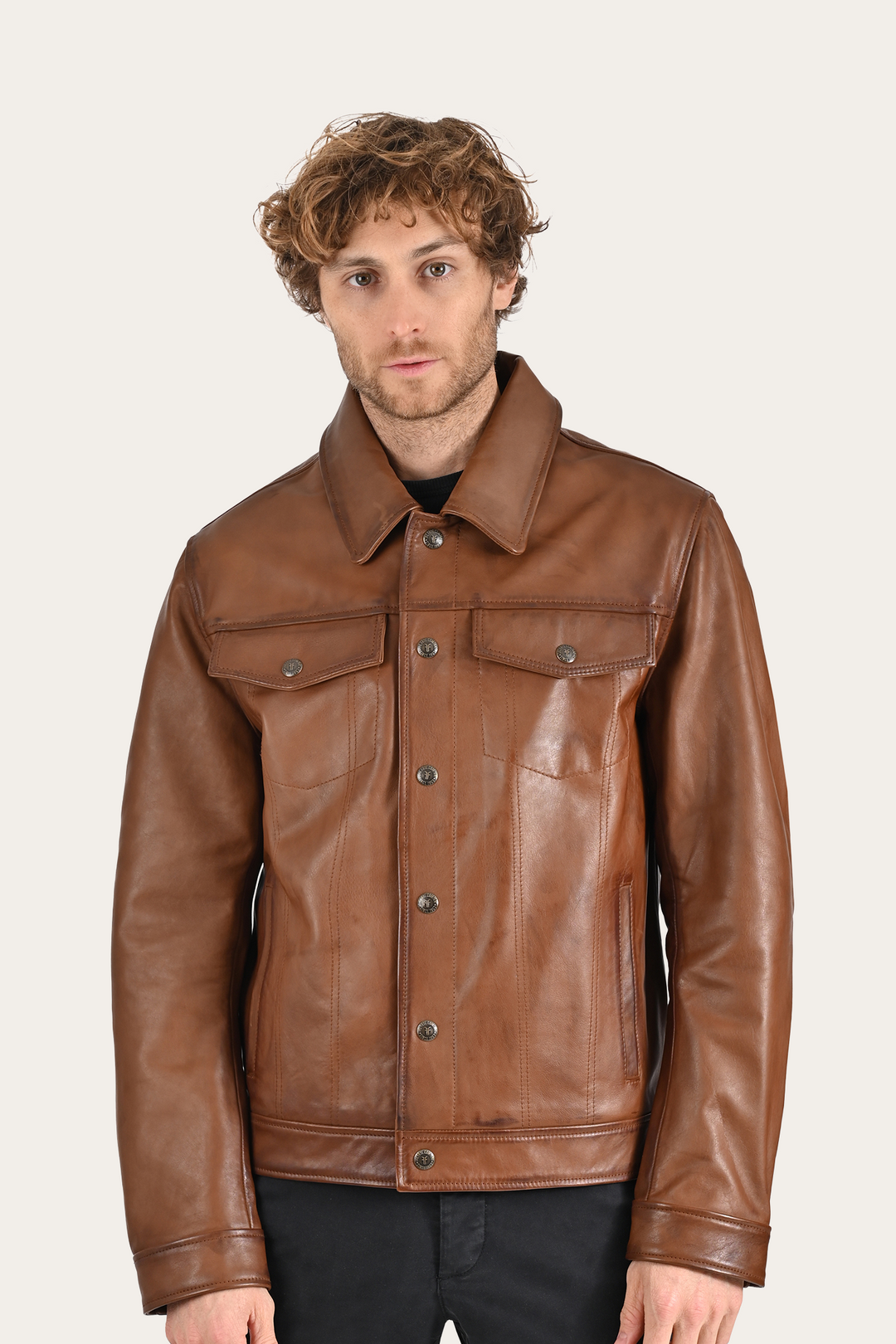 Frye Brown Baxter Trucker Jacket / Brown