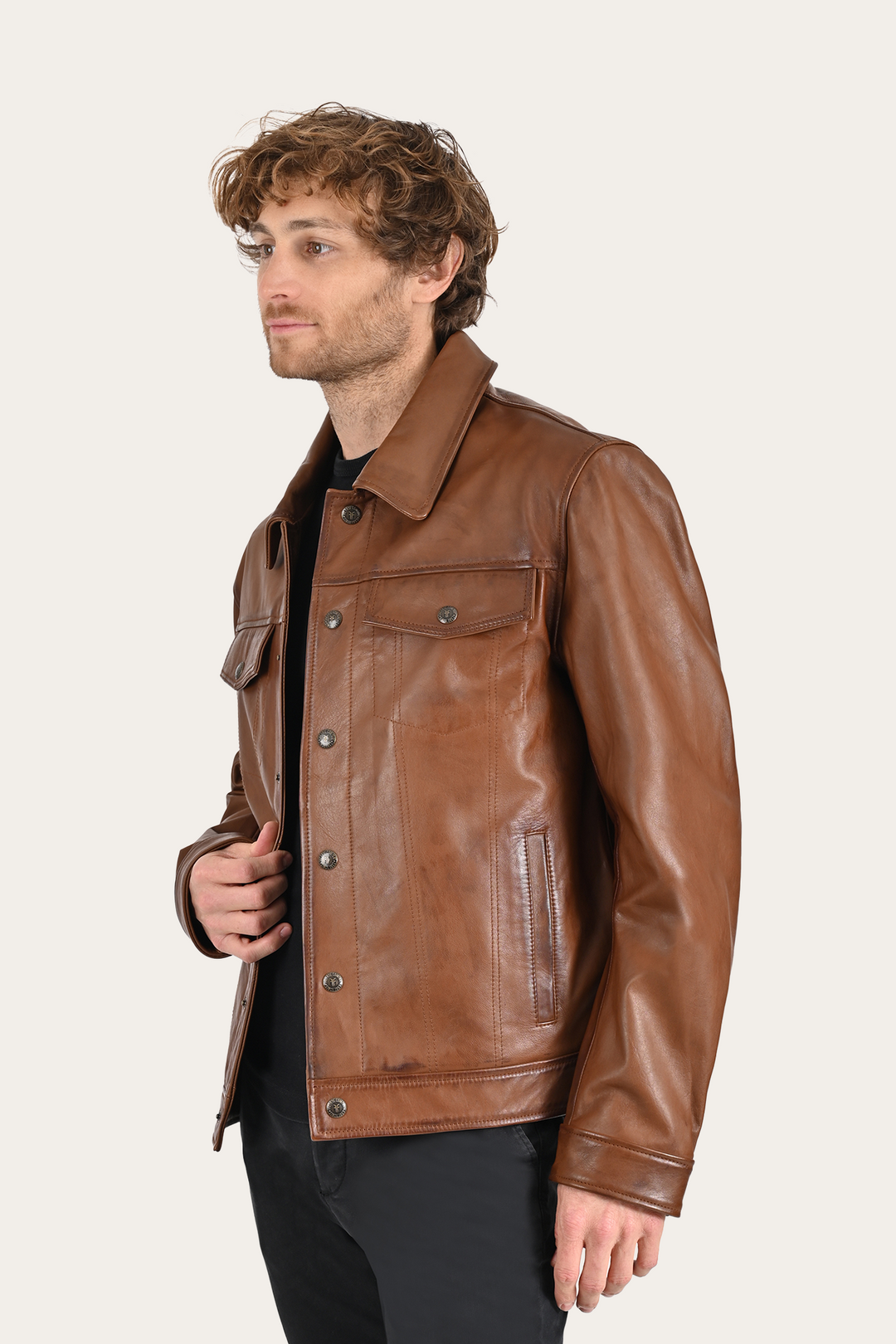 Frye Brown Baxter Trucker Jacket / Brown