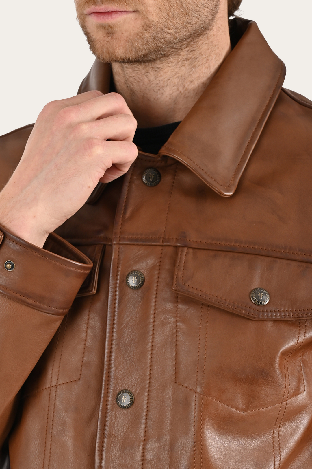 Frye Brown Baxter Trucker Jacket / Brown