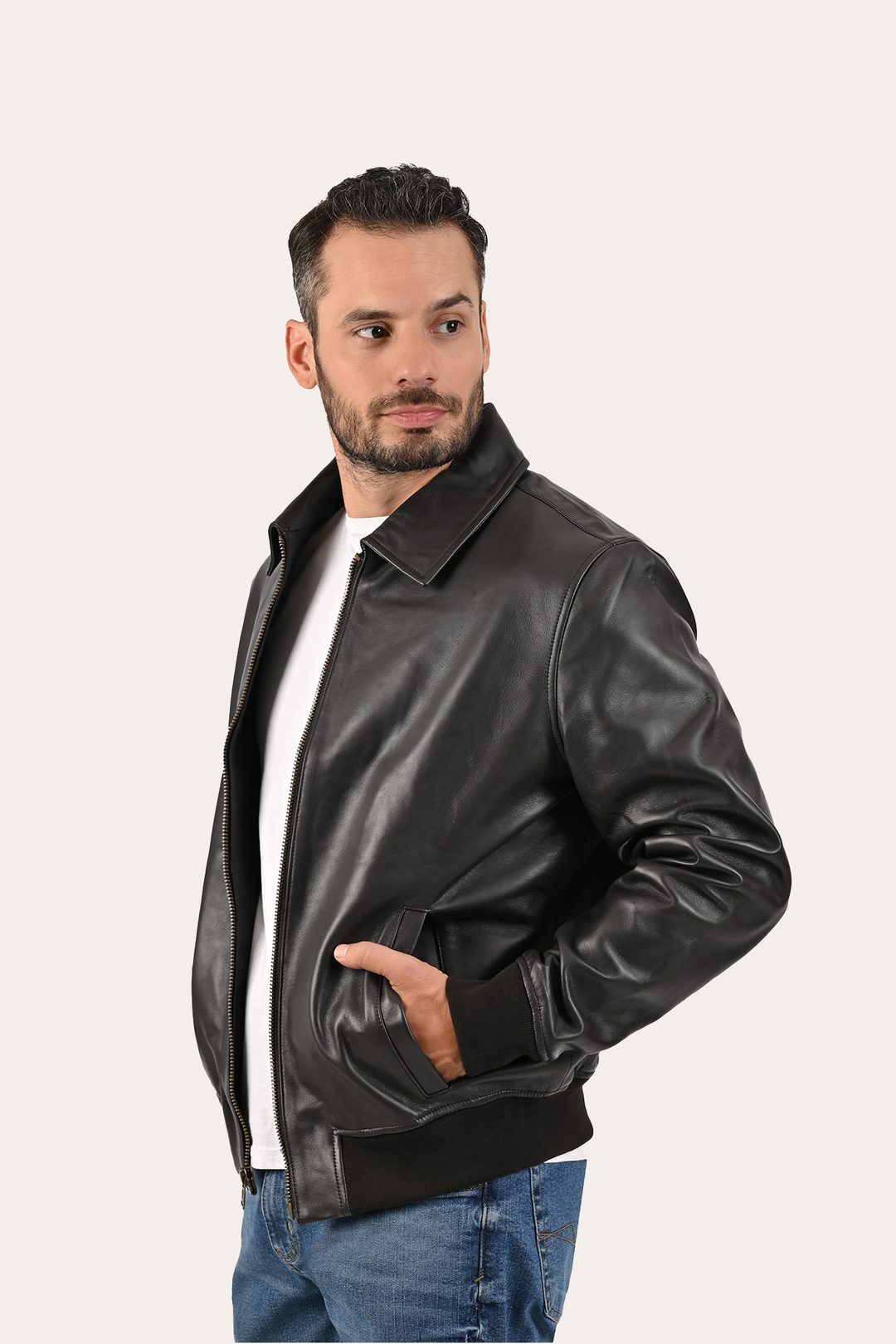 Frye Men’s Dark Brown Dusty Trucker Leather Jacket / Dark Brown