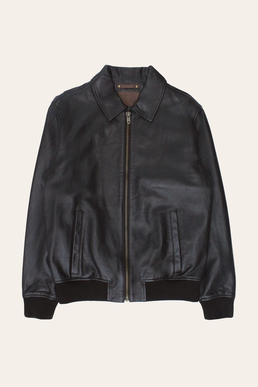 Frye Men’s Dark Brown Dusty Trucker Leather Jacket / Dark Brown