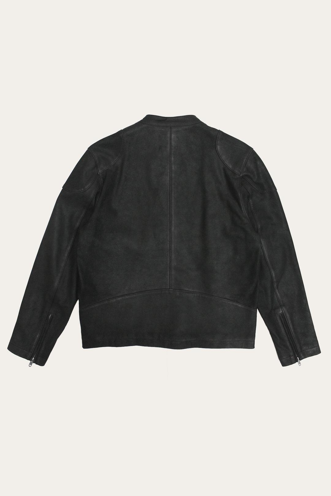 Frye Men’s Black Gannon Lamb Leather Racer Jacket / Black