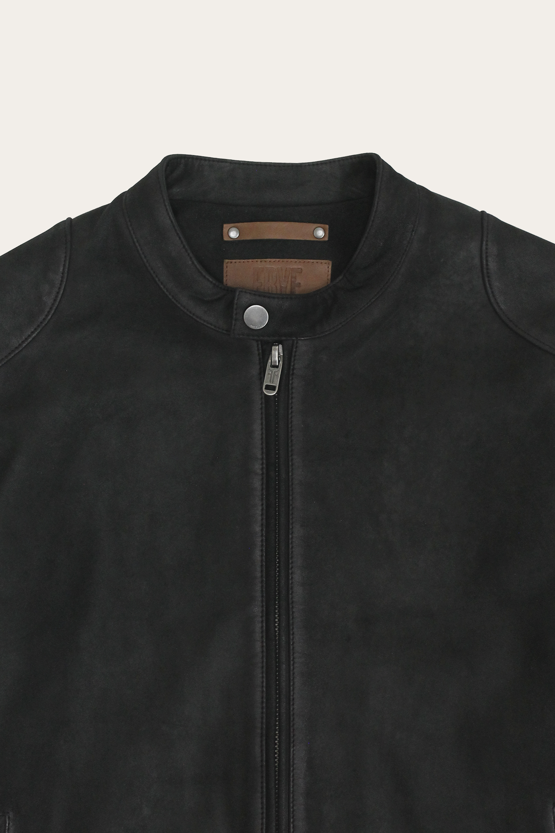 Frye Men’s Black Gannon Lamb Leather Racer Jacket / Black