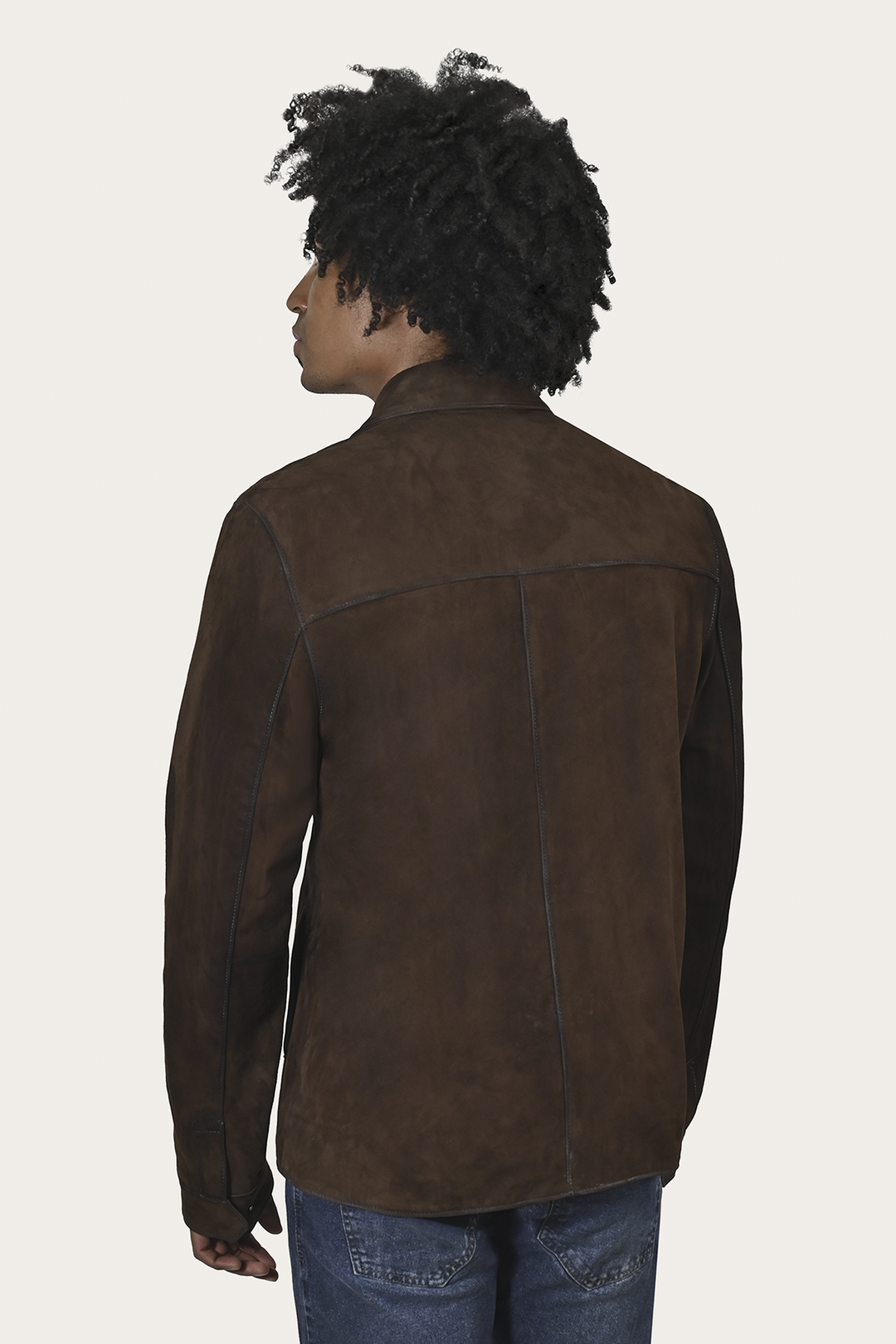 Frye Men’s Dark Brown Brock Classic Suede Shacket / Dark Brown