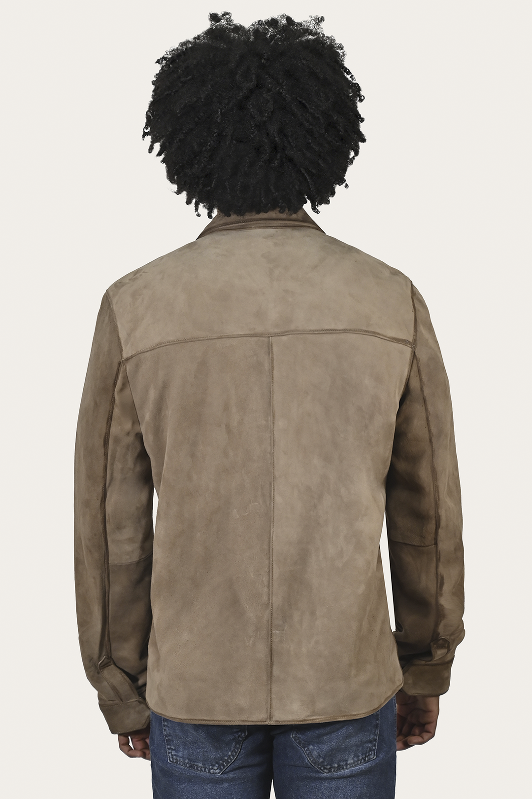 Frye Men’s Taupe Brock Suede Utility Shacket / Taupe