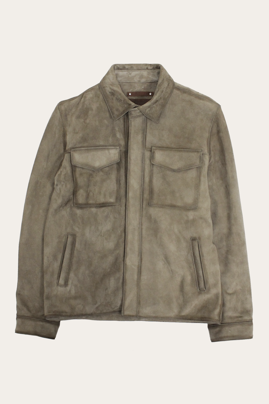 Frye Men’s Taupe Brock Suede Utility Shacket / Taupe