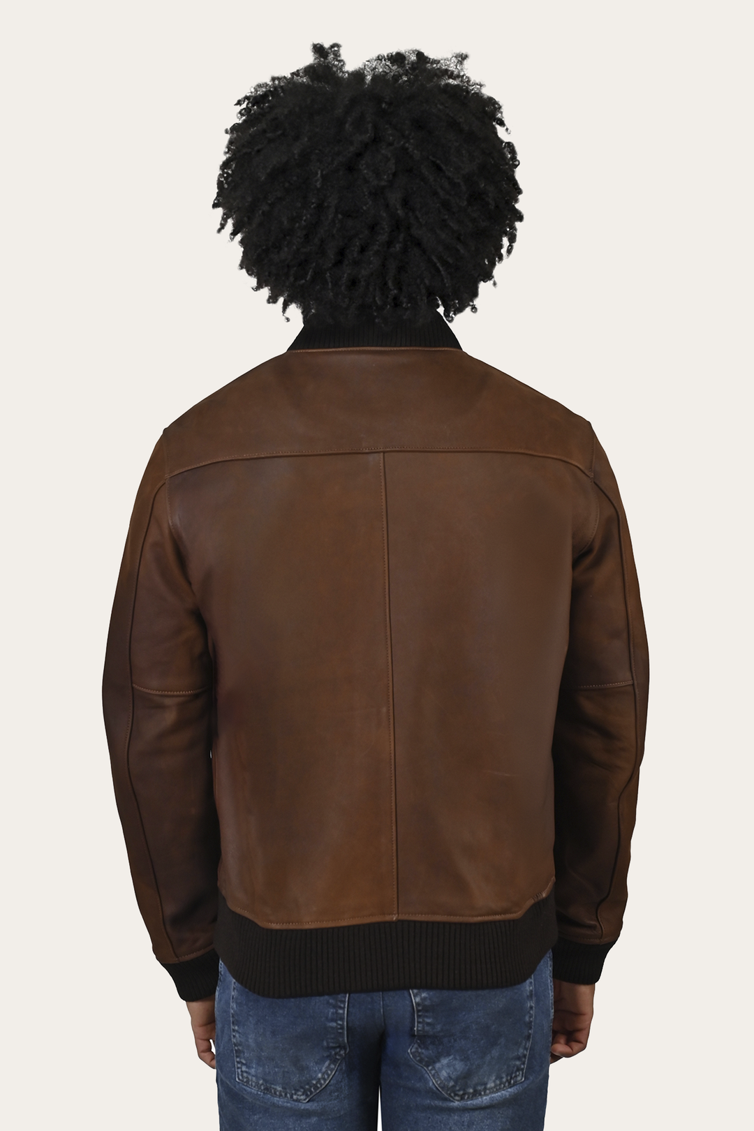 Frye Men’s Cognac Clay Leather Bomber Jacket / Cognac