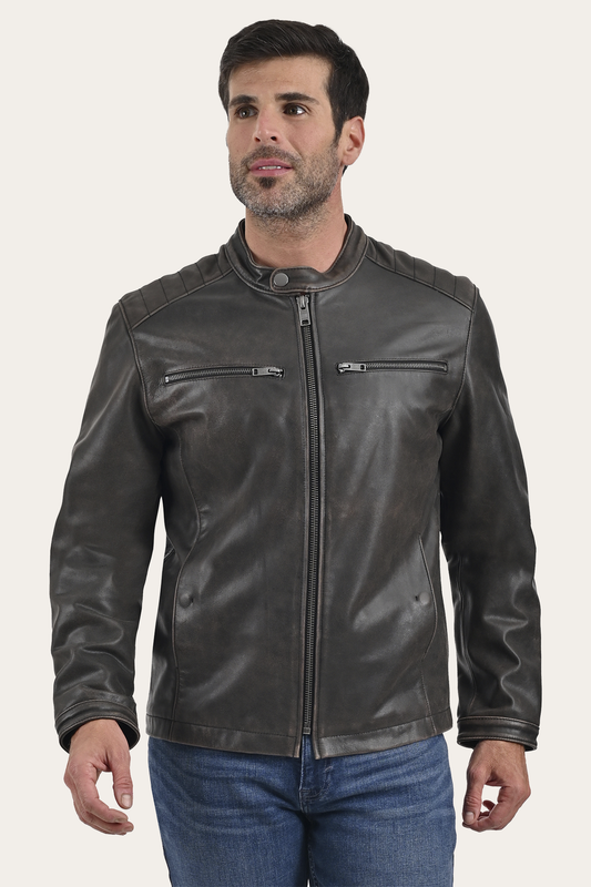 Frye Rustler Racer Jacket / Dark Brown