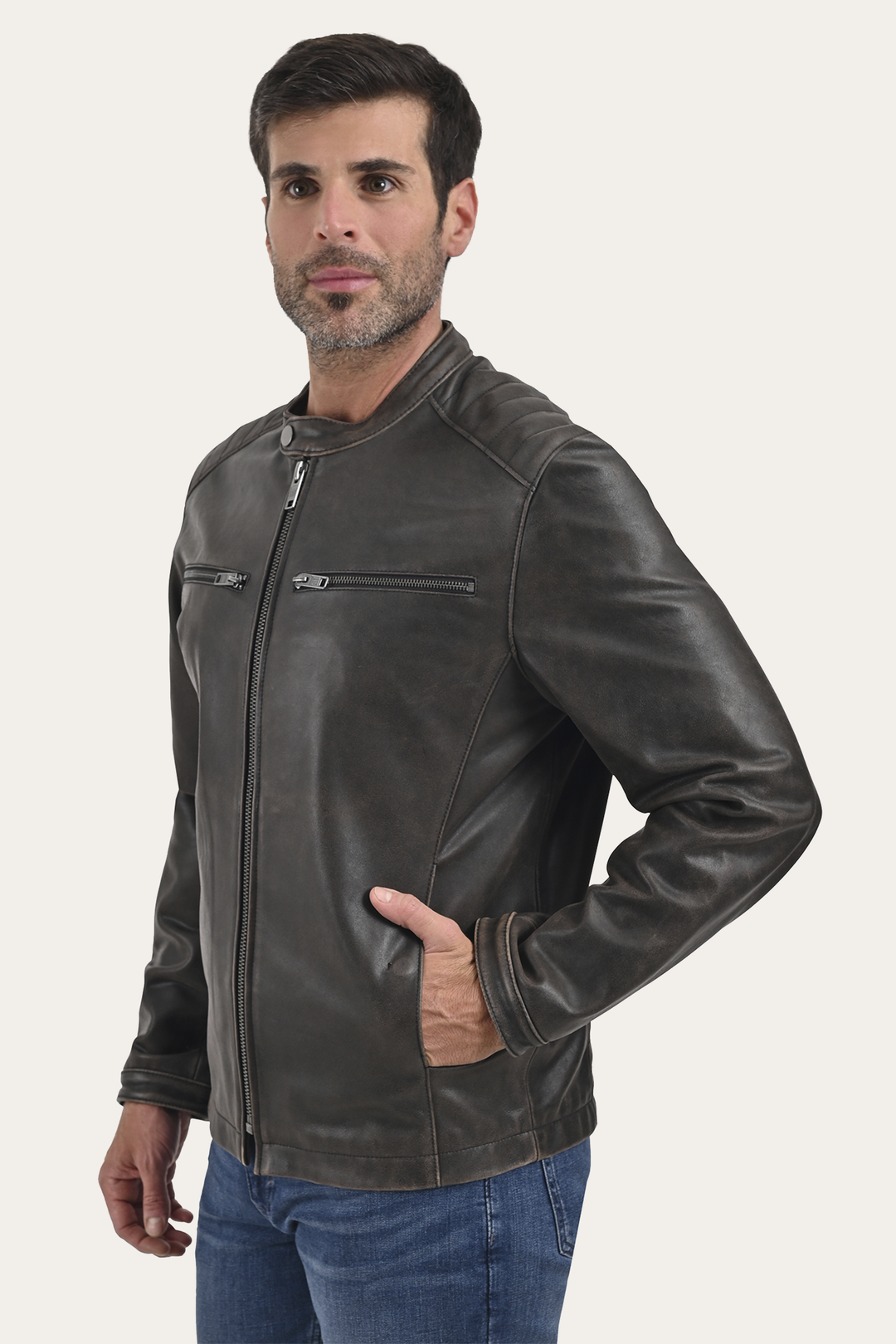Frye Rustler Racer Jacket / Dark Brown