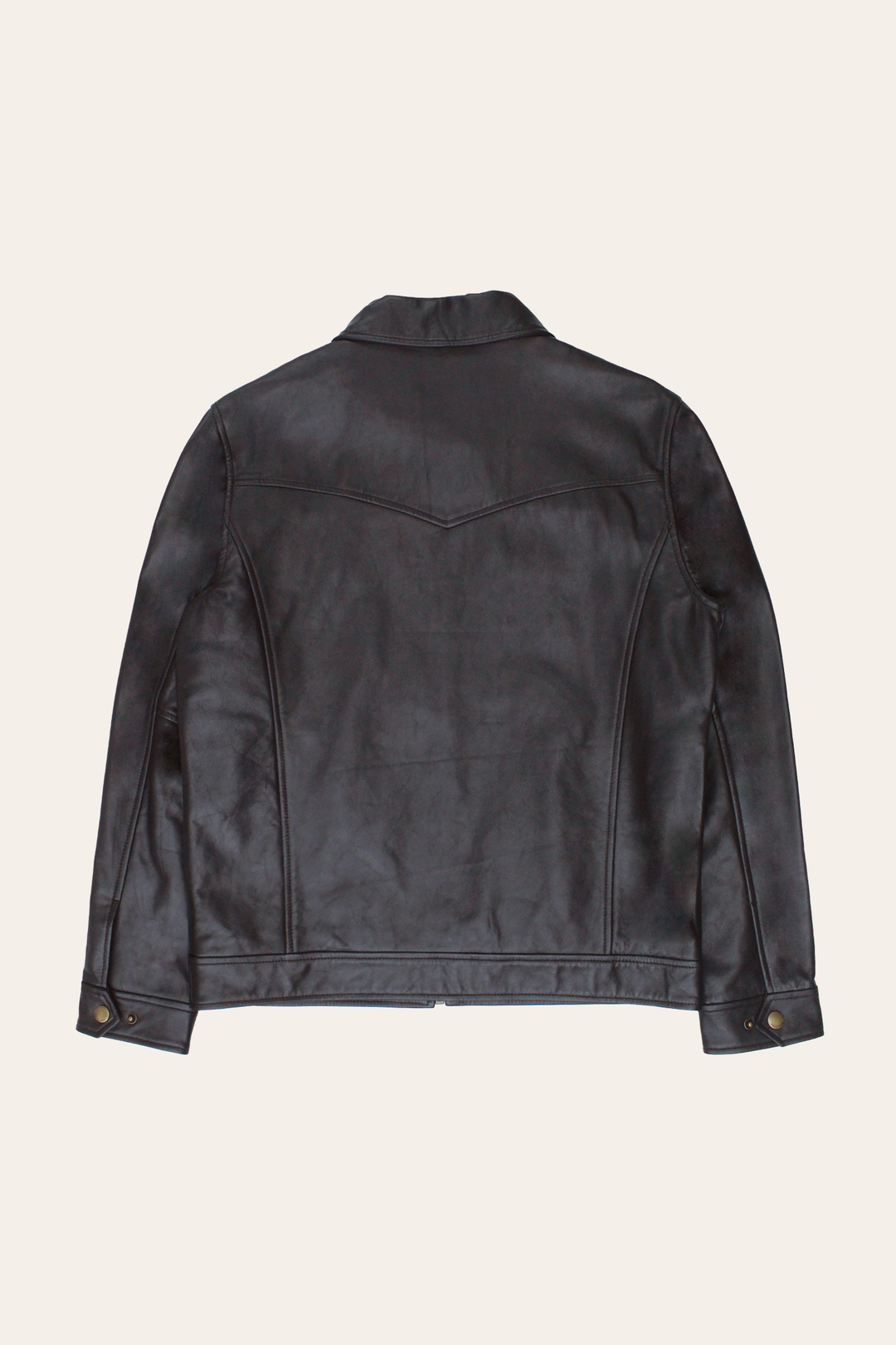 Frye Men’s Dark Brown Kentucky Trucker Leather Jacket / Dark Brown