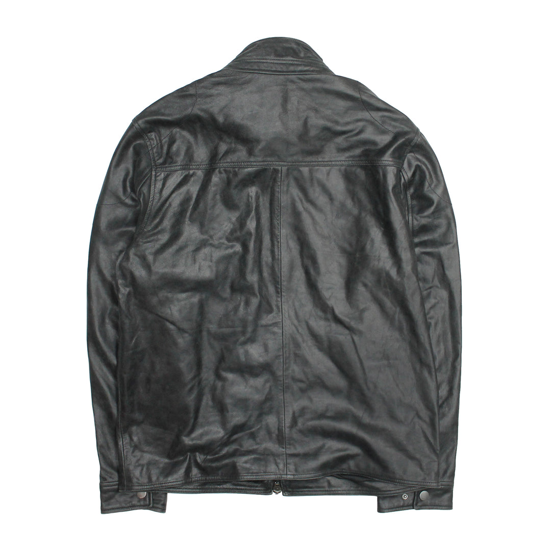 Frye Men’s Black Lawton Modern Nappa Biker Jacket / Black
