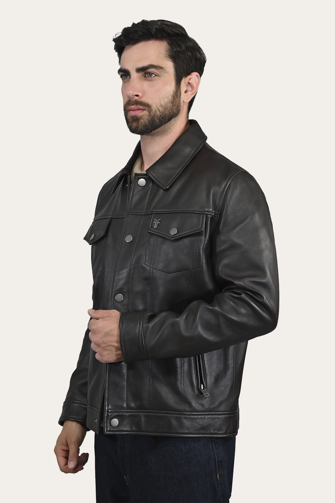 Frye Ruffian Trucker Jacket / Dark Brown