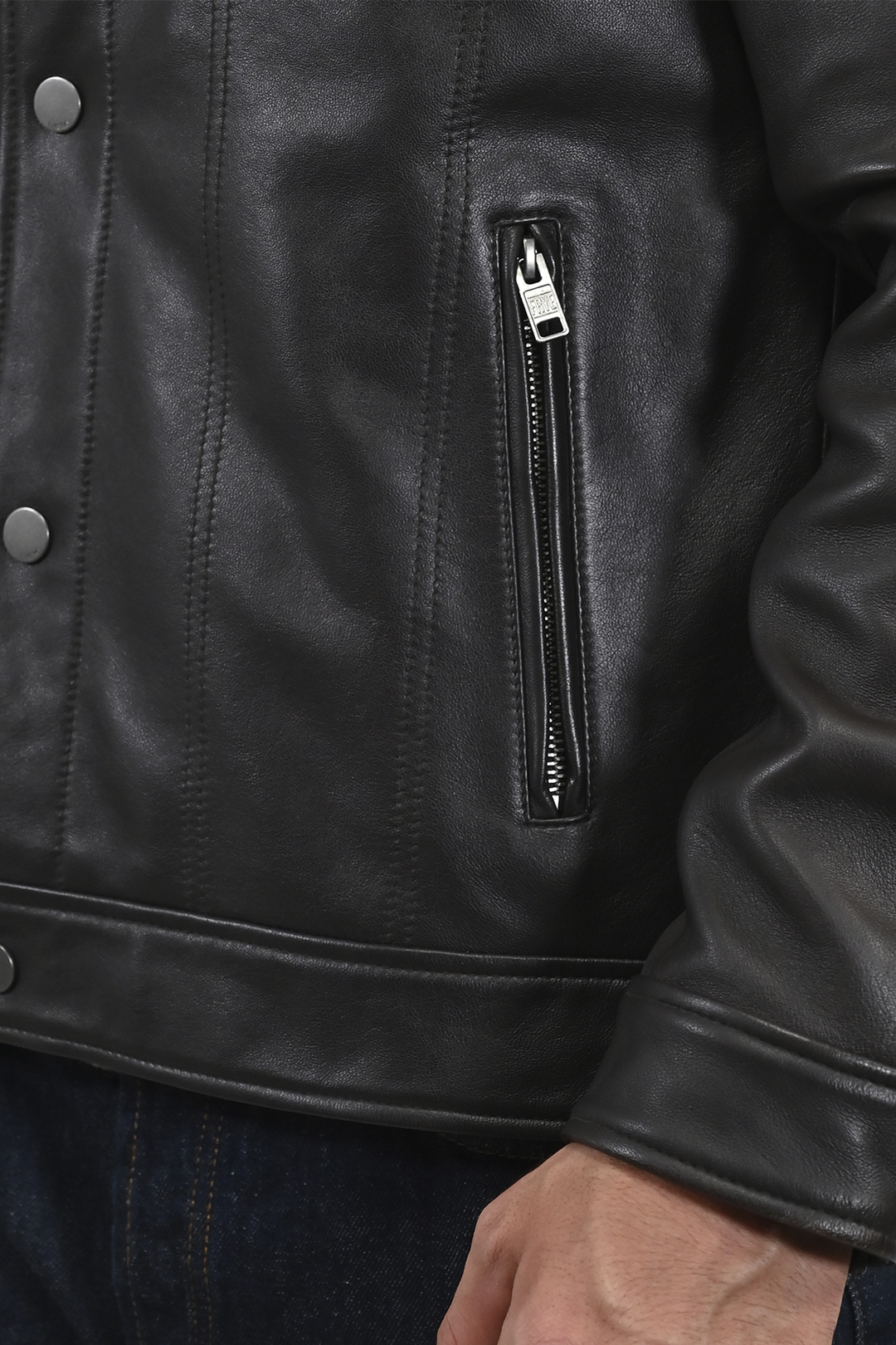 Frye Ruffian Trucker Jacket / Dark Brown