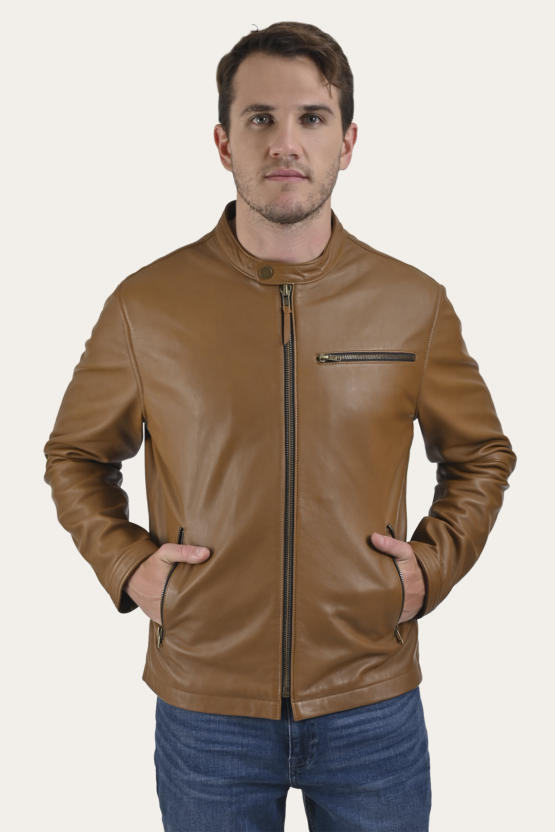 Frye Wyoming Racing Jacket / Middle Brown