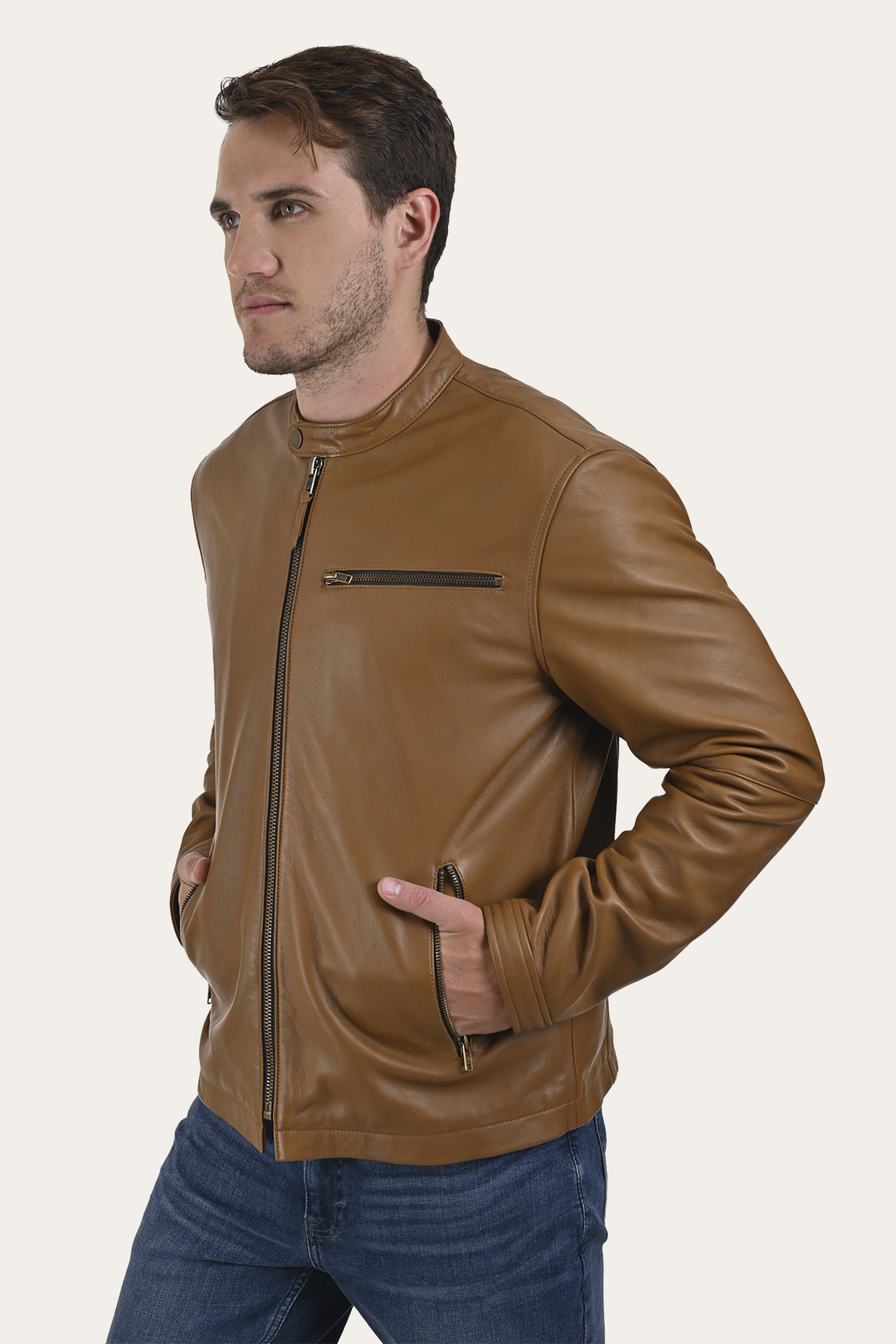 Frye Wyoming Racing Jacket / Middle Brown