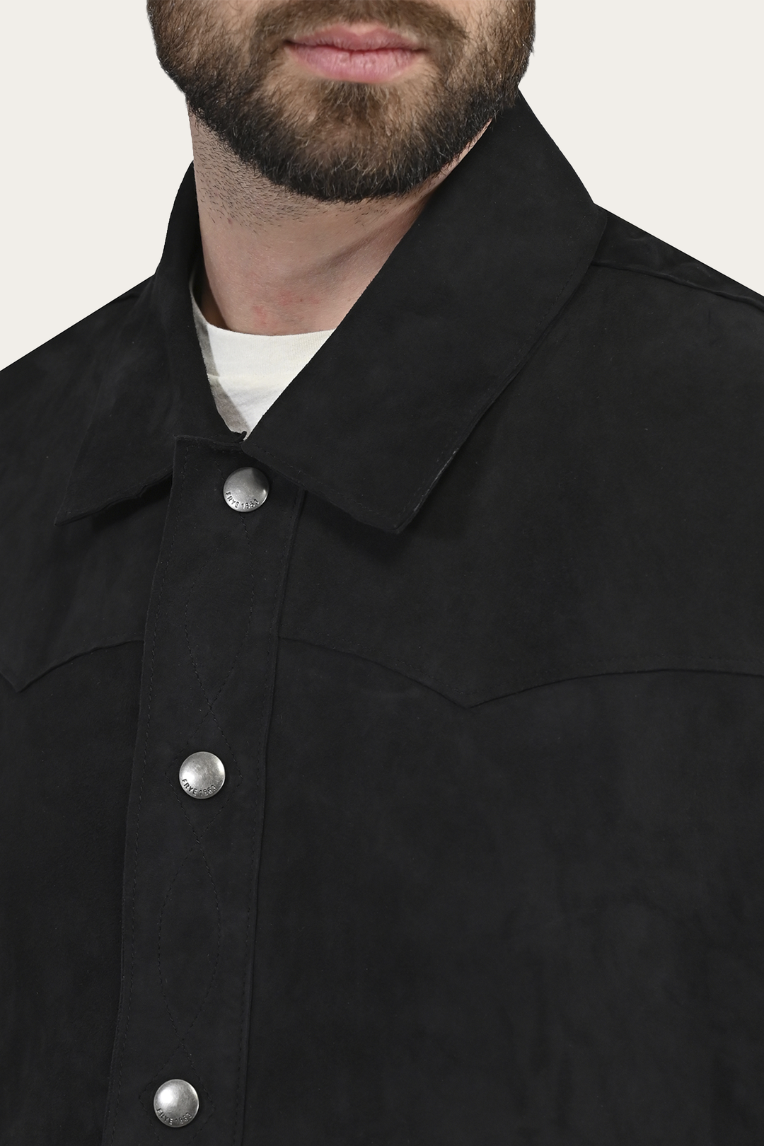 Frye Men’s Navy Blue Judd Minimalist Suede Shacket / Navy Blue