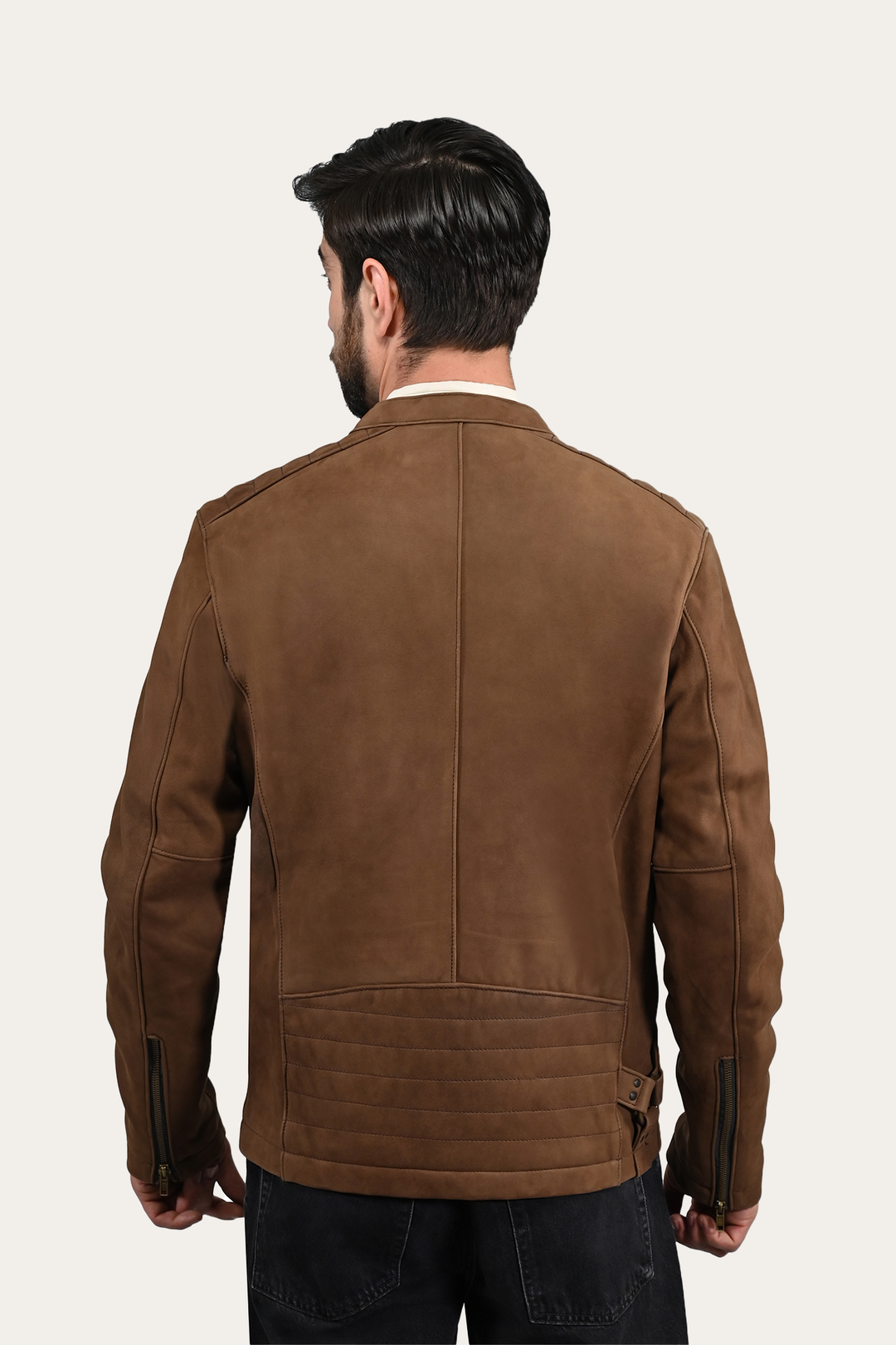 Frye Men’s Tobacco Desert Racer Leather Jacket / Tobacco