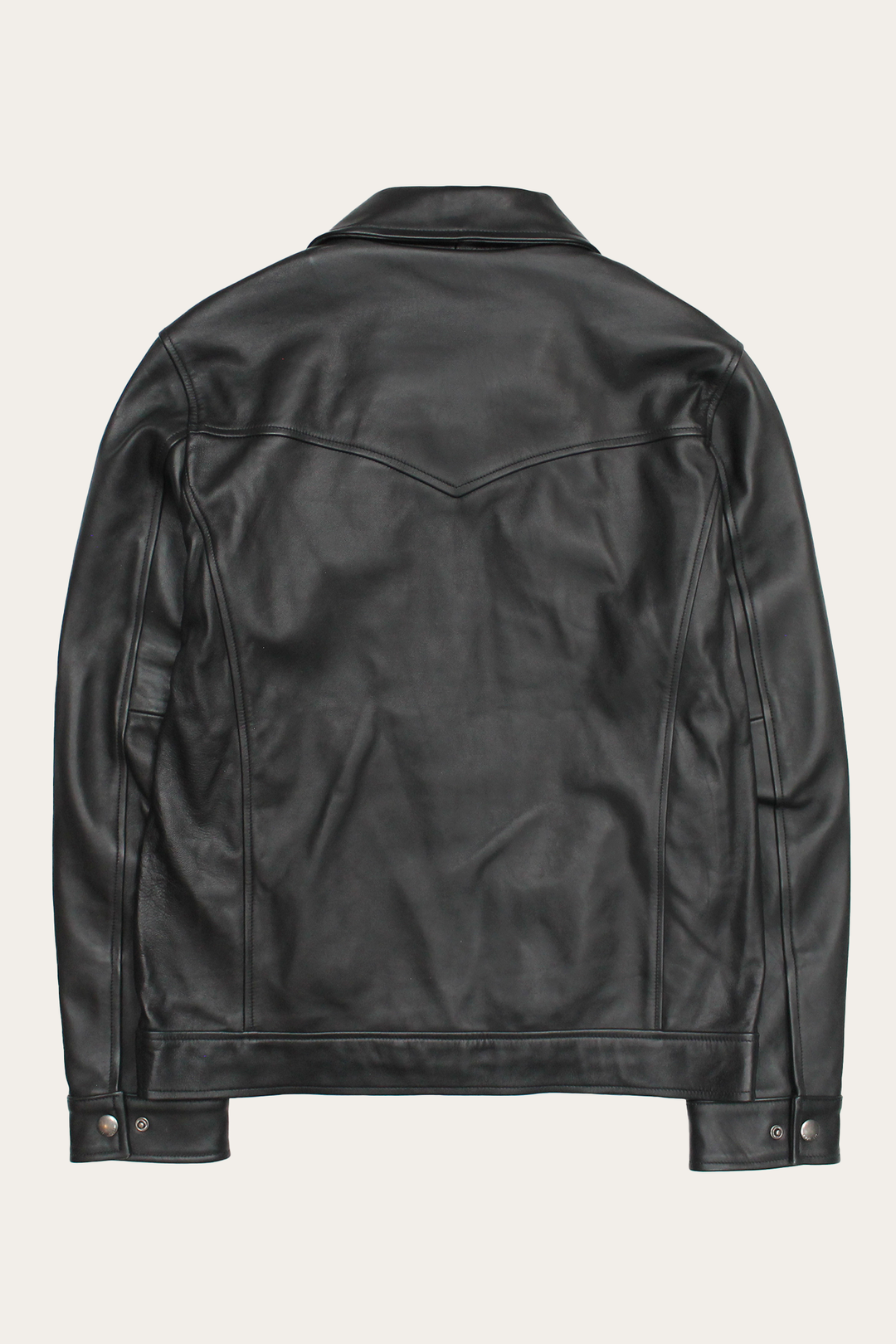 Frye Men’s Black Durango Trucker Leather Jacket / Black