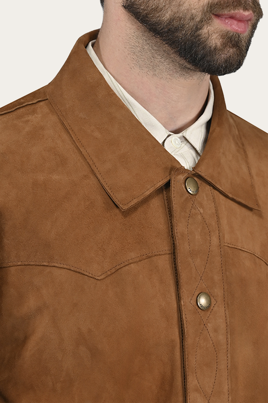 Frye Men’s Middle Brown Judd Minimalist Suede Shacket / Middle Brown