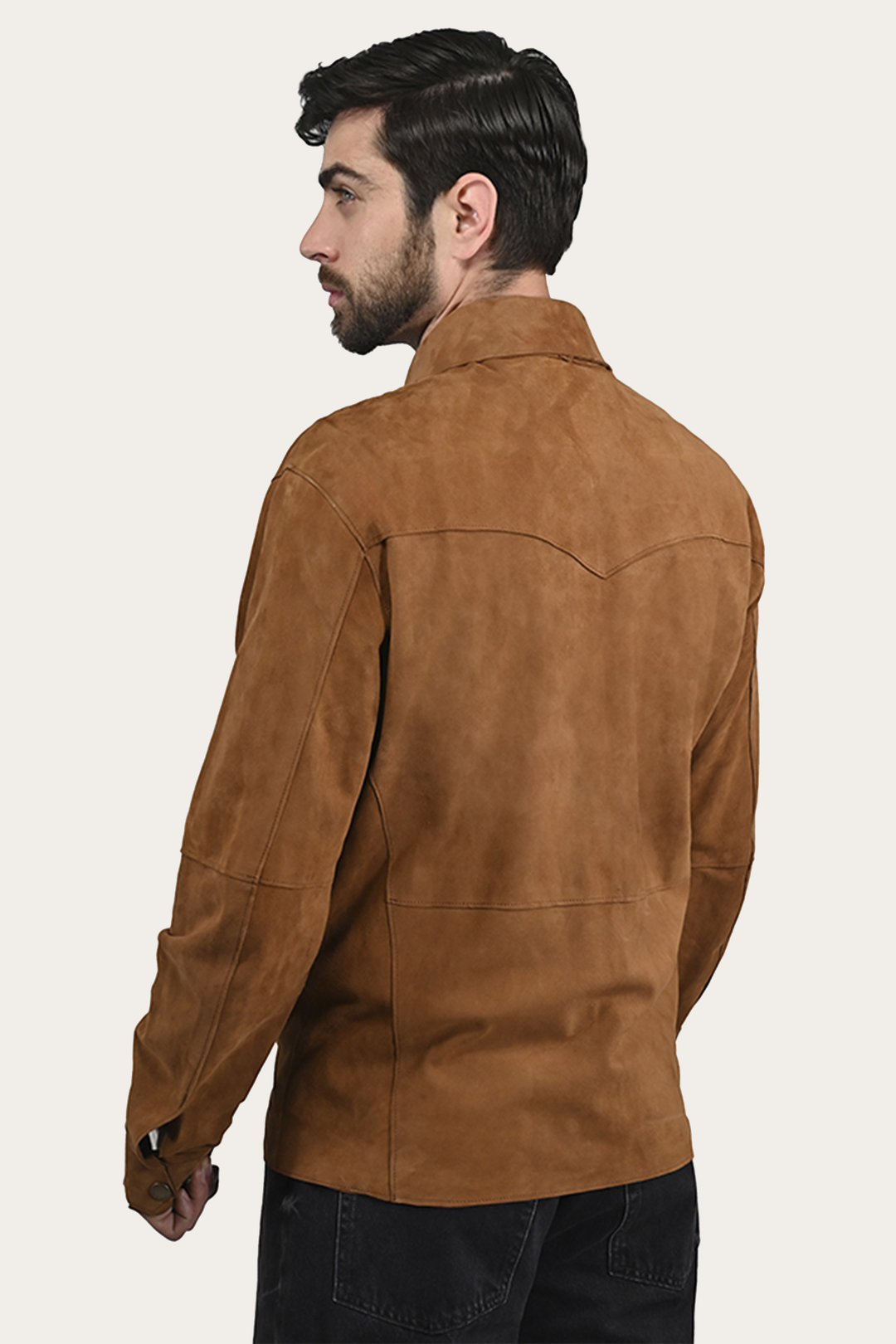 Frye Men’s Middle Brown Judd Minimalist Suede Shacket / Middle Brown