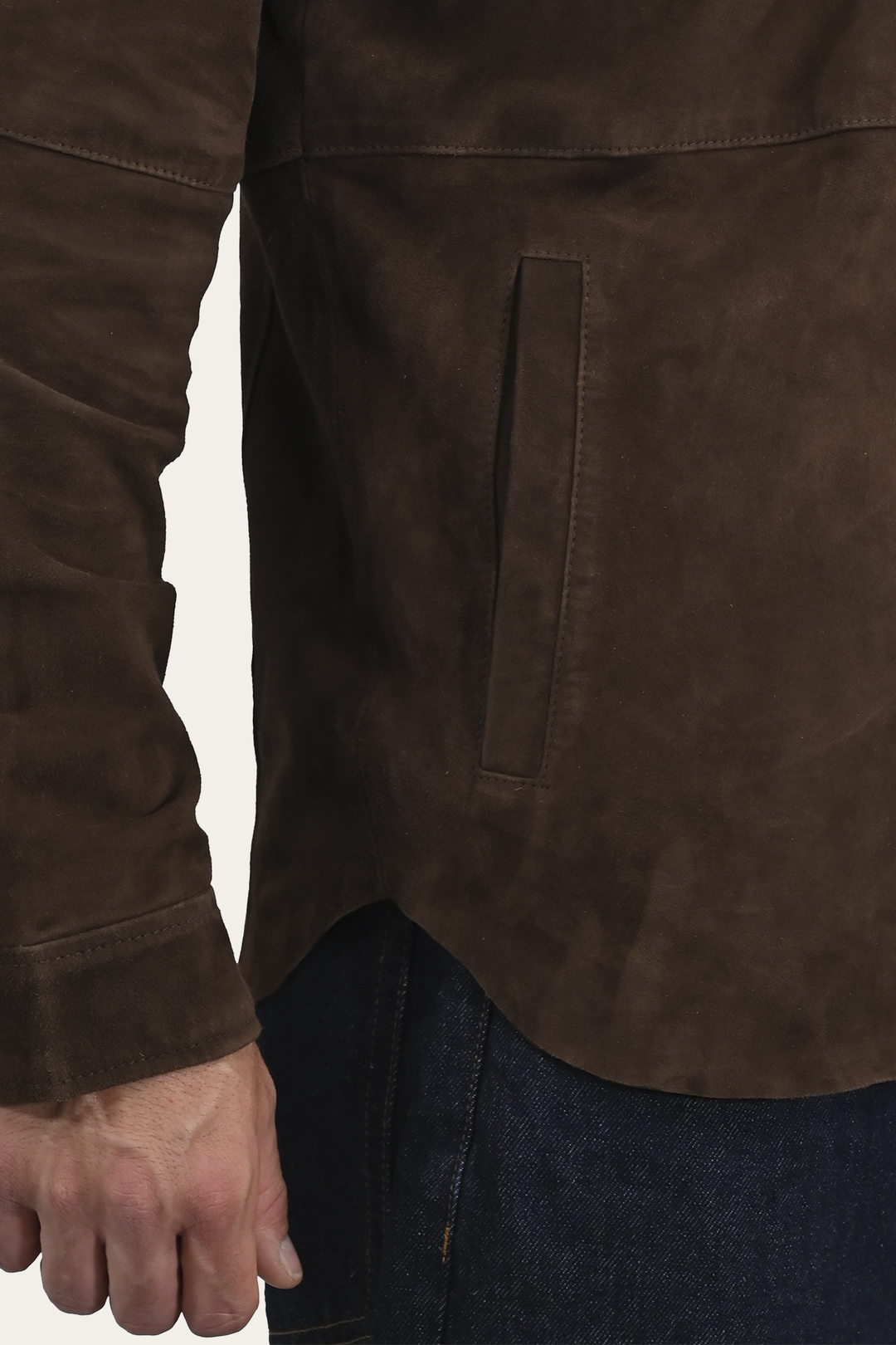 Frye Men’s Dark Brown Authentic Suede Shacket / Dark Brown