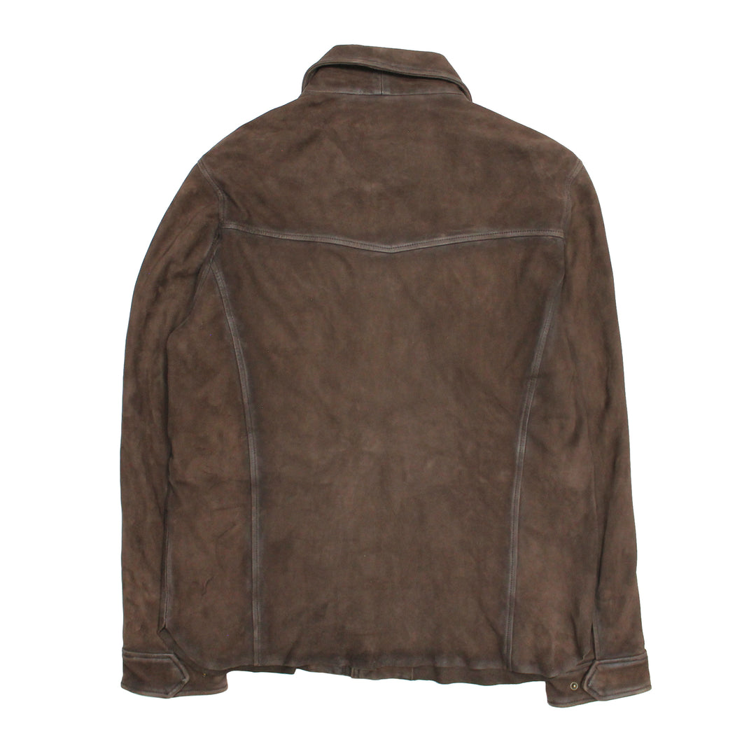 Frye Men’s Dark Brown Brody Suede Shacket / Dark brown
