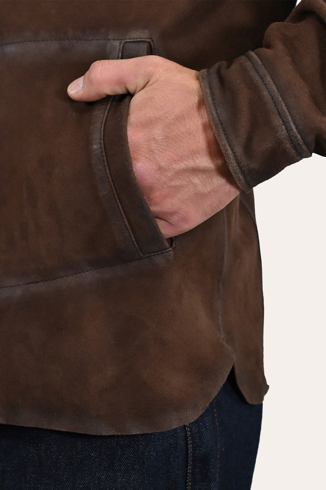 Frye Men’s Dark Brown Brody Suede Shacket / Dark brown
