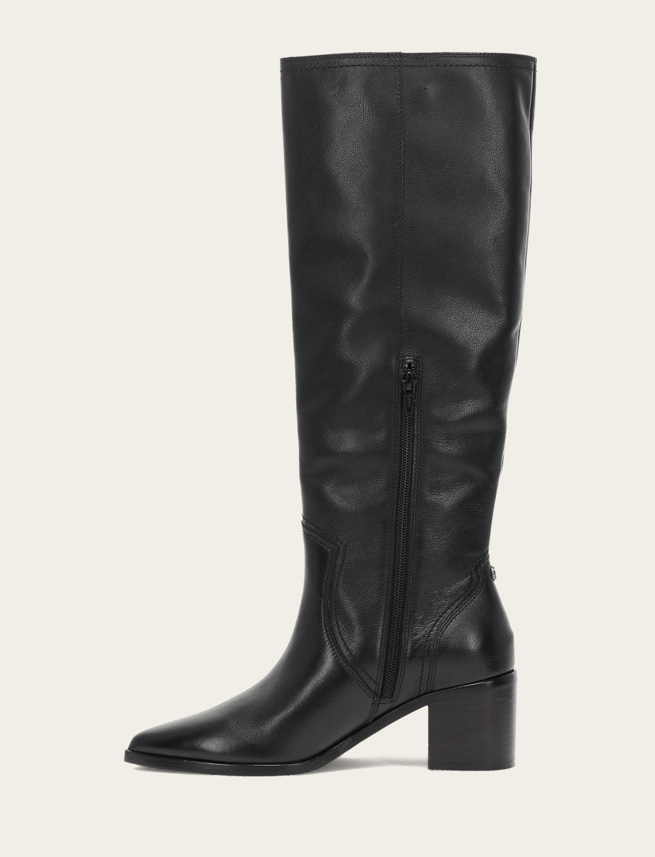 Frye Women's Black Sadie Softy Tall Booties / Black