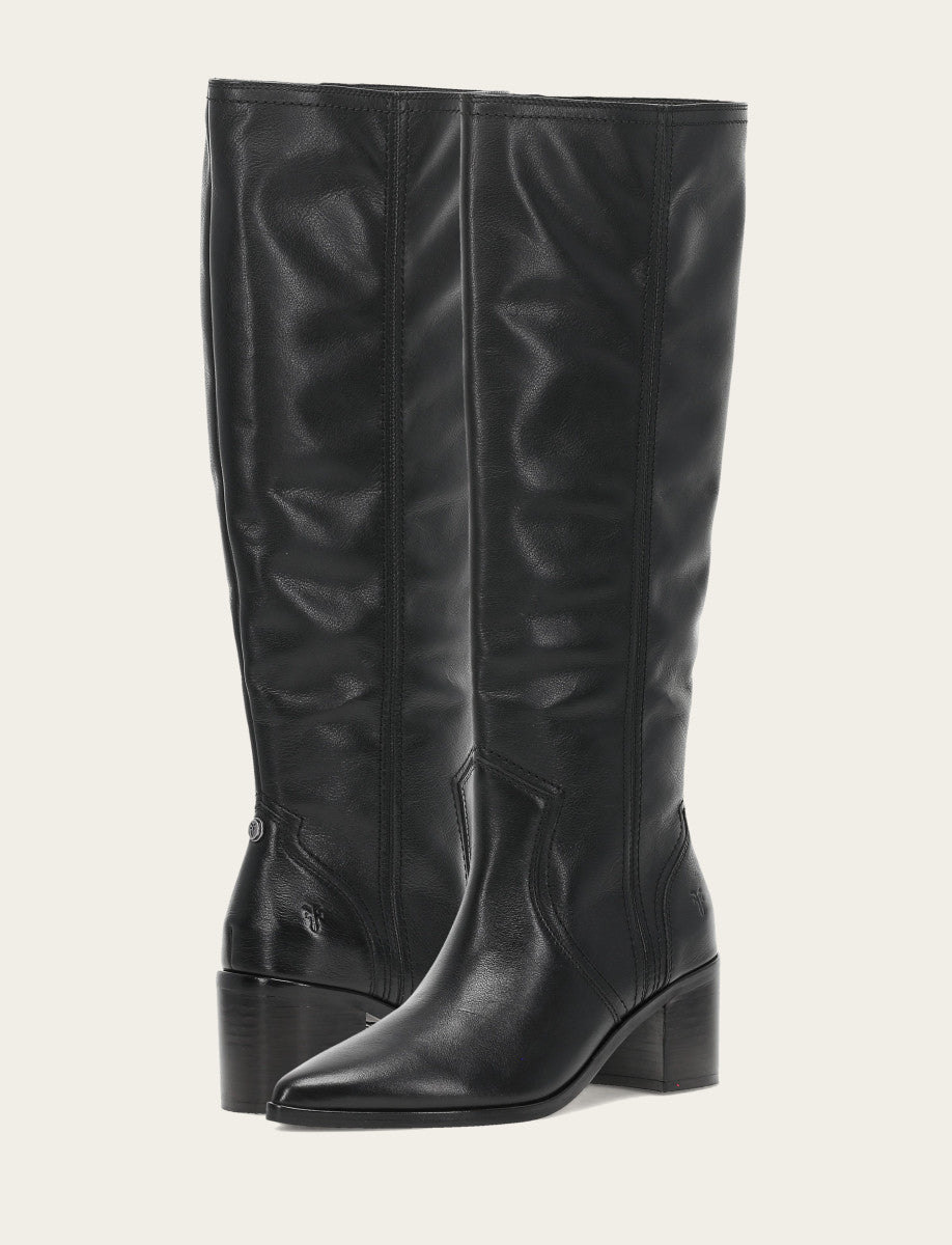 Frye Women's Black Sadie Softy Tall Booties / Black