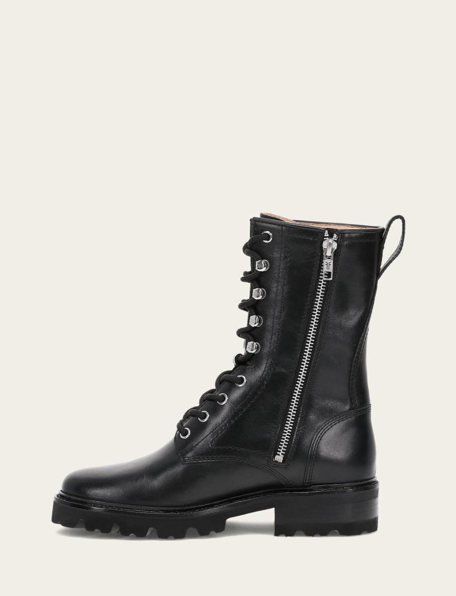 Frye Women's Black Olivia Combat Boots / Black