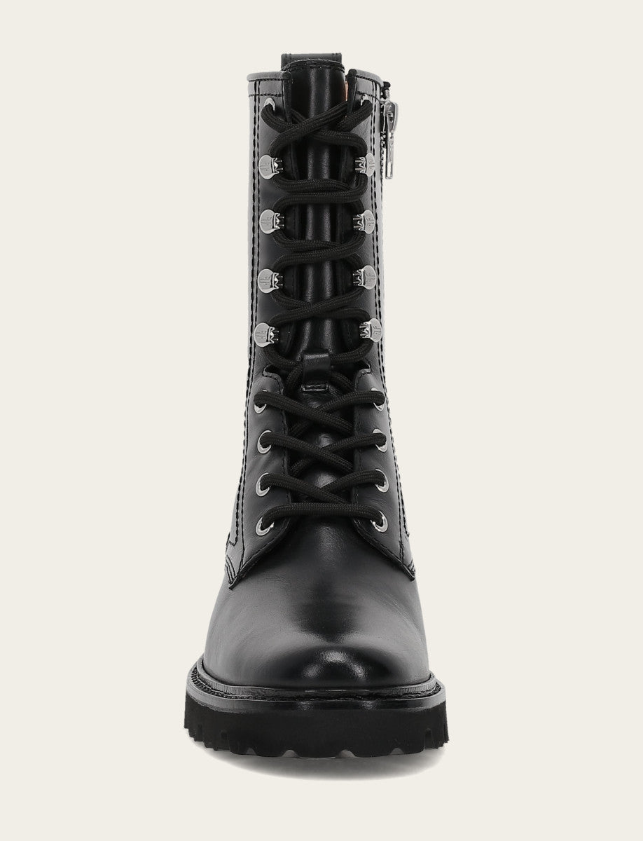Frye Women's Black Olivia Combat Boots / Black