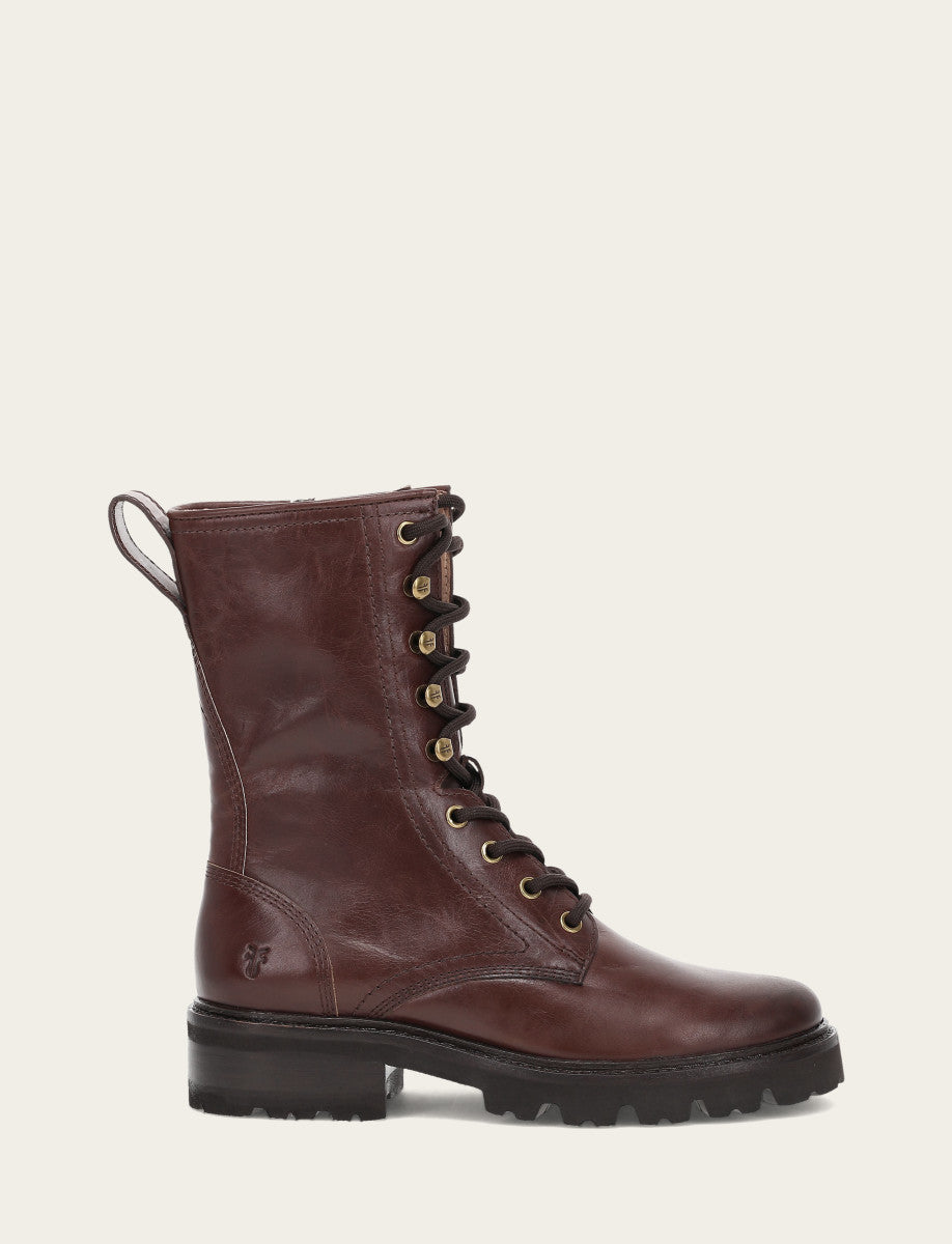 Frye Women's Bourbon Olivia Combat Boots / Bourbon