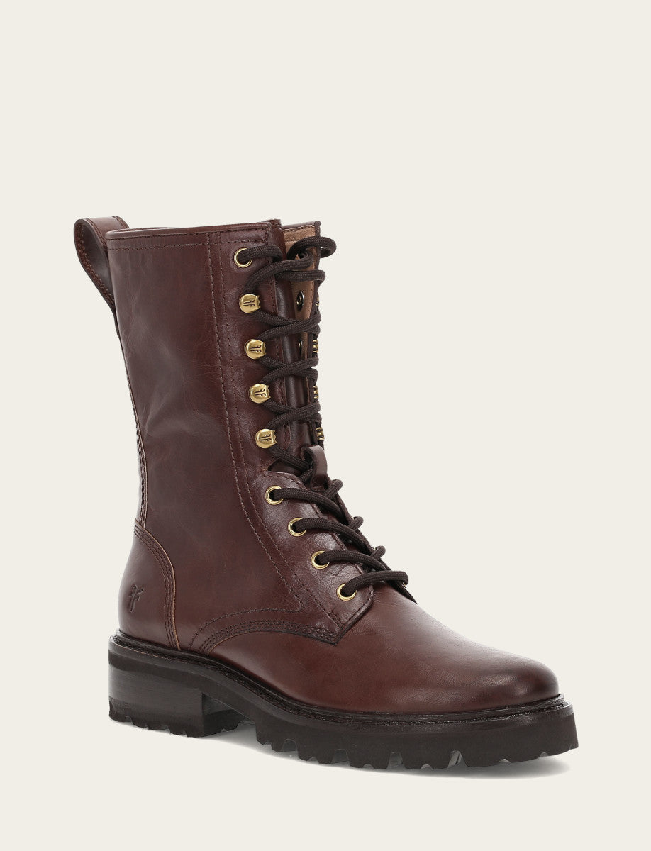 Frye Women's Bourbon Olivia Combat Boots / Bourbon