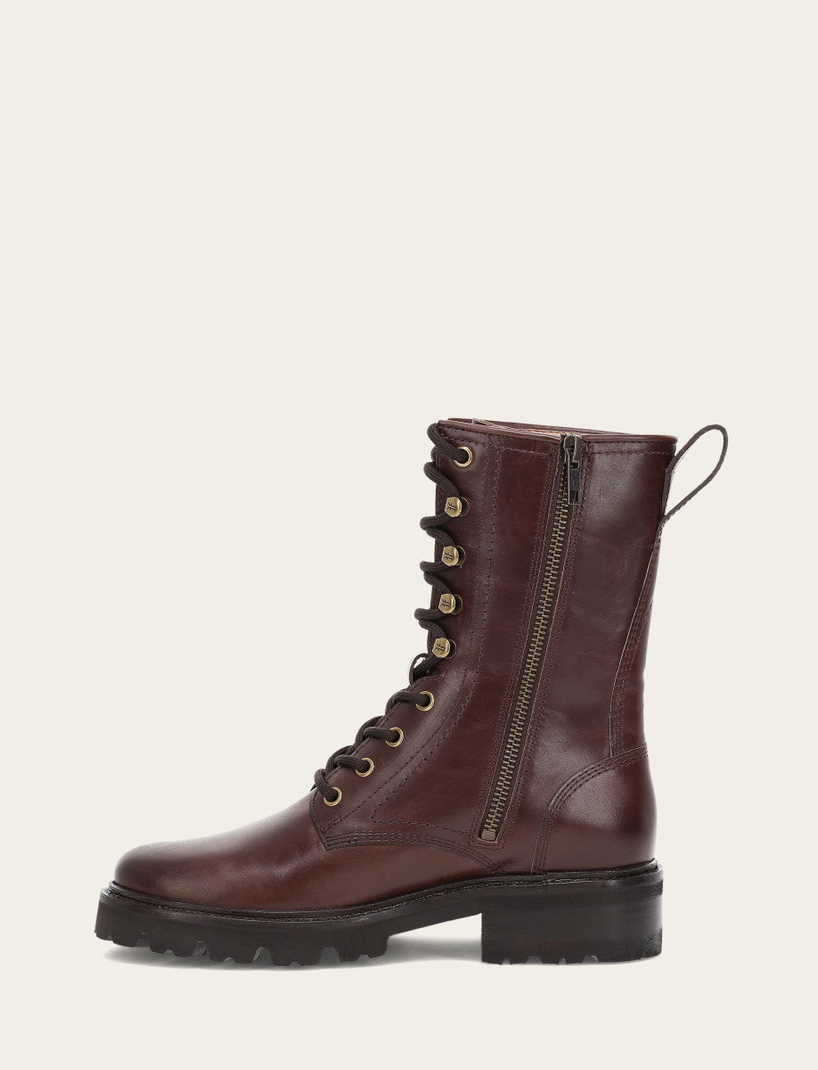 Frye Women's Bourbon Olivia Combat Boots / Bourbon