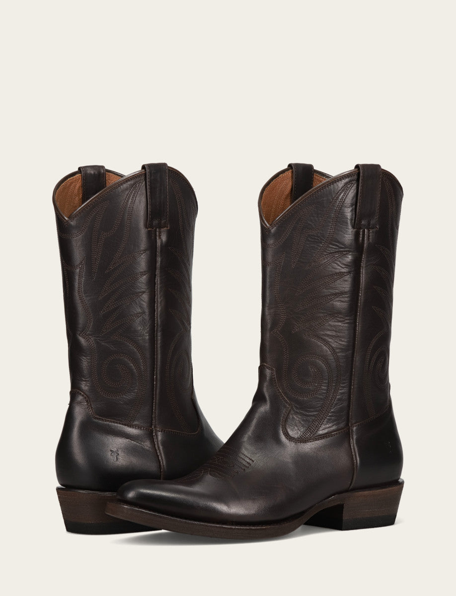 Frye Men's Chocolate Grady Vintage Stitch Western Boots / CHOCOLATE