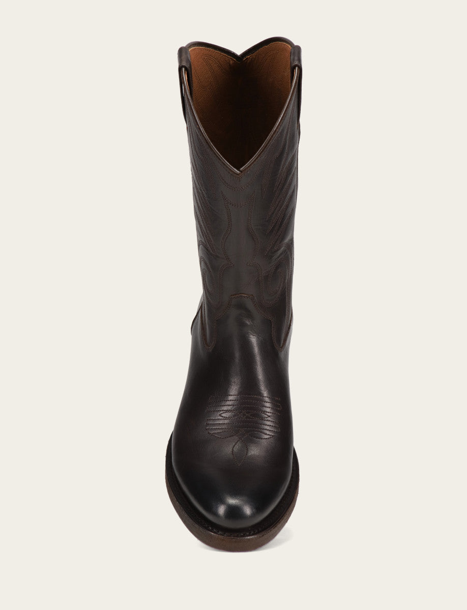 Frye Men's Chocolate Grady Vintage Stitch Western Boots / CHOCOLATE
